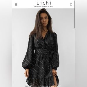 Lichi Ruffled wrap mini dress NEVER WORN with tags